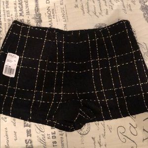 NEW!!!  Tweed gold and black shorts. High rise